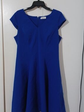 Calvin Klein Royal Blue Cap-Sleeve Mini Dress